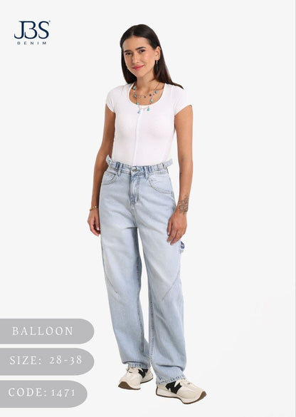 Ice blue balloon pants