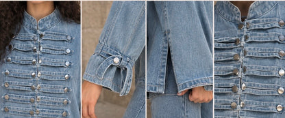 Military Denim Jacket – Light Blue