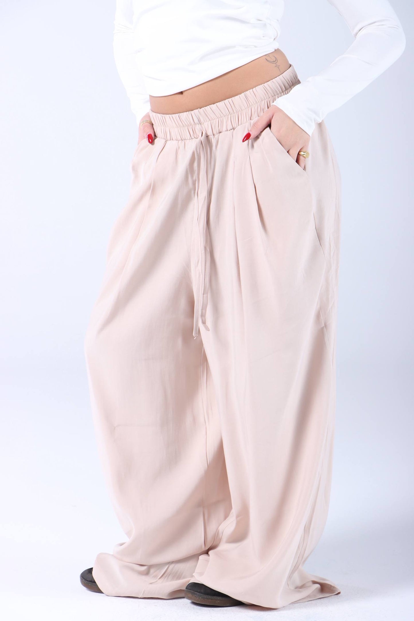 Beige cotton pants