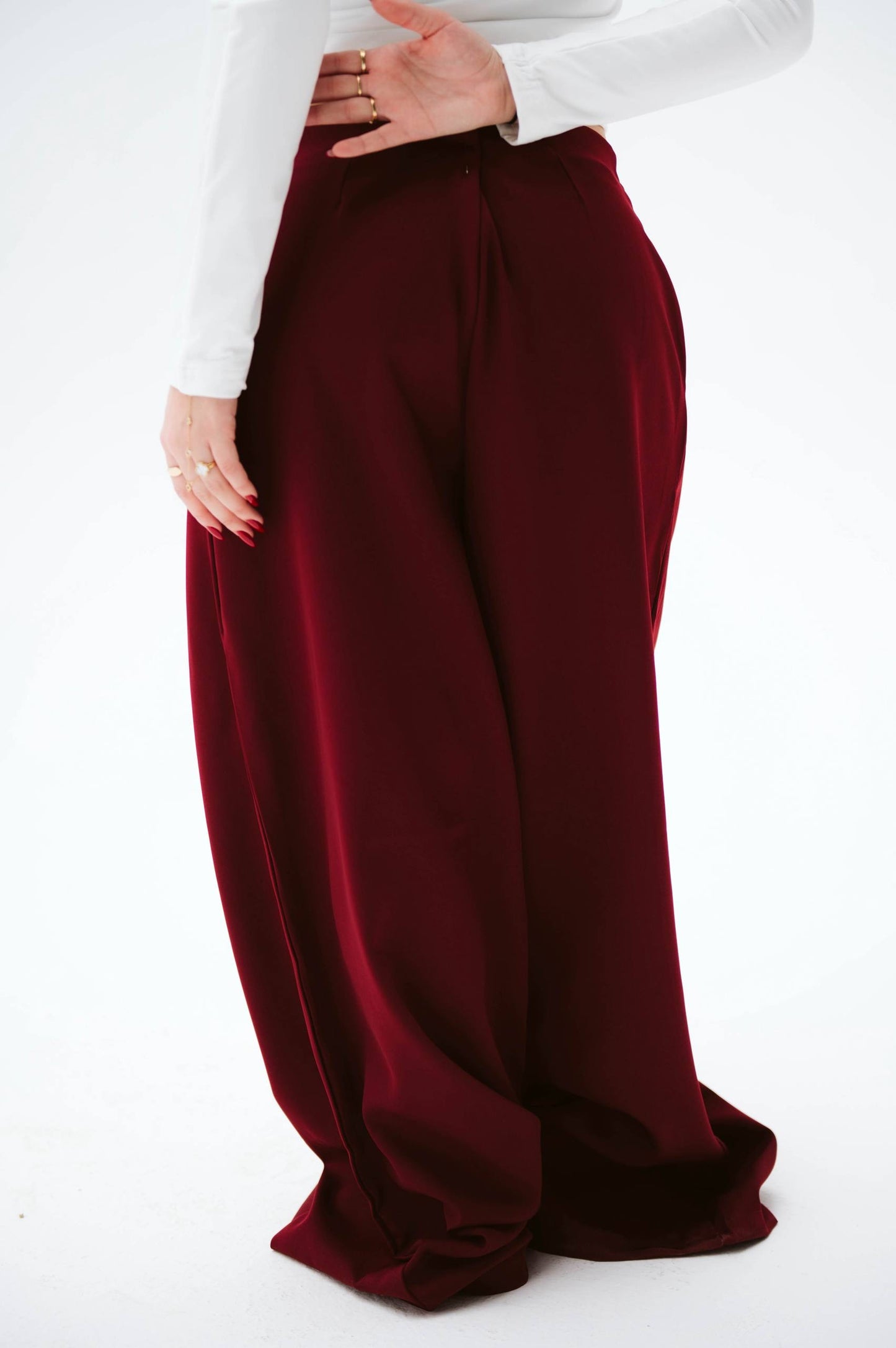 Tailored burgundy pants one size