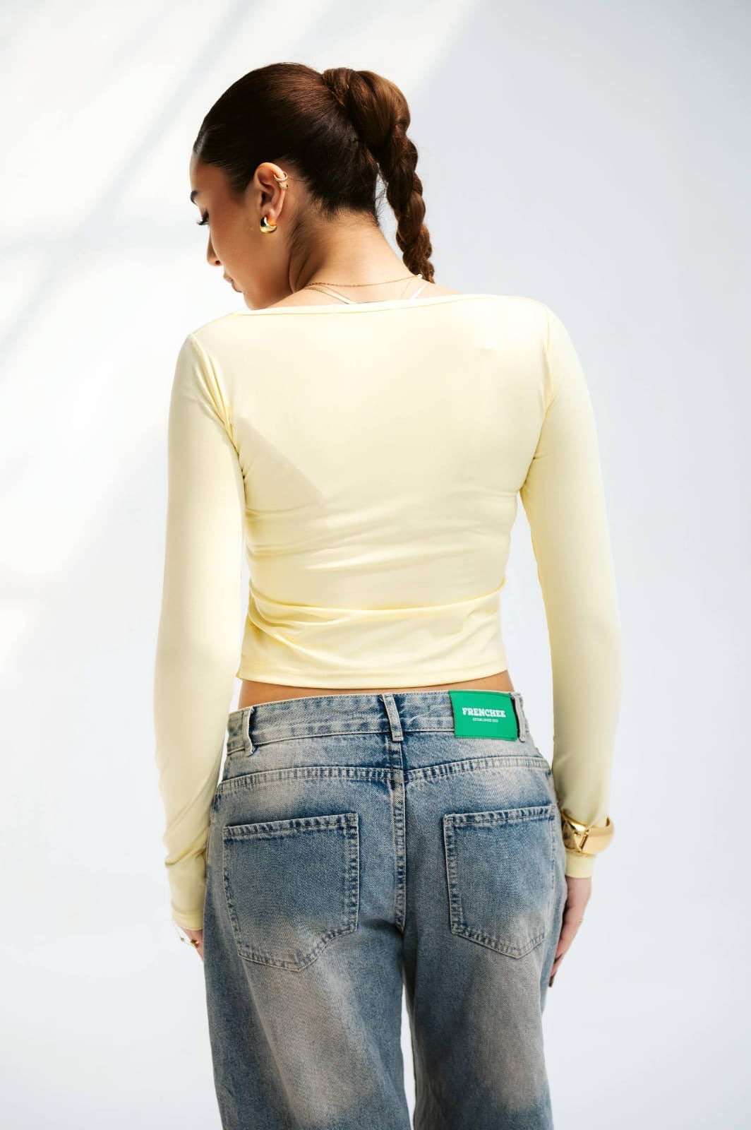 Butter yellow one shoulder top