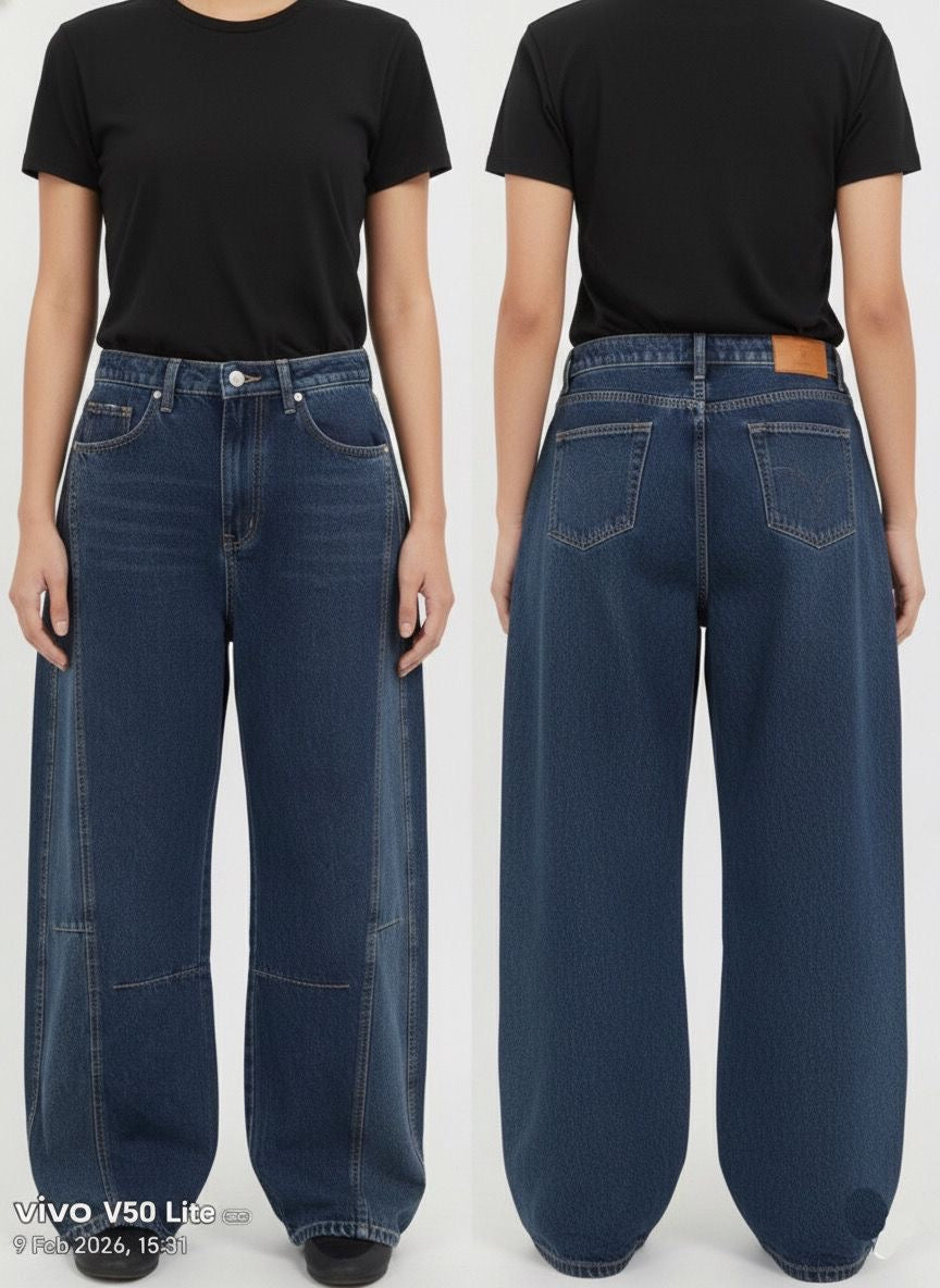 Balloon blue green denim