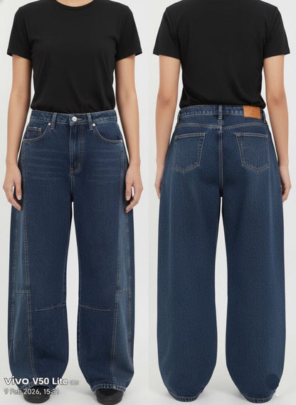 Balloon blue green denim