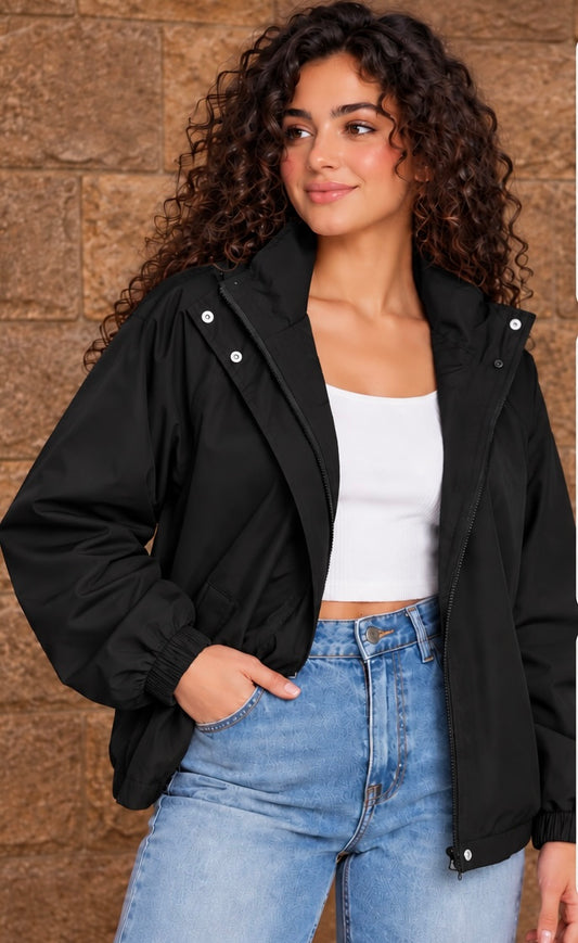 Black Oversized Waterproof Jacket