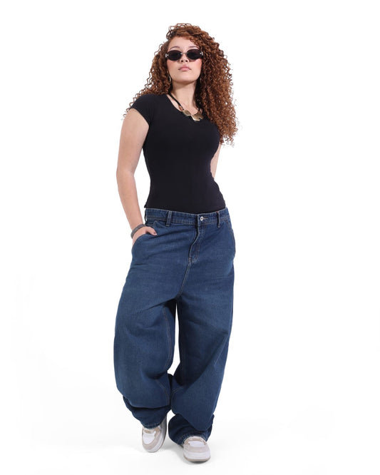 Mega baggy dark blue jeans