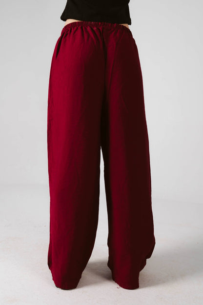 Burgundy linen pants