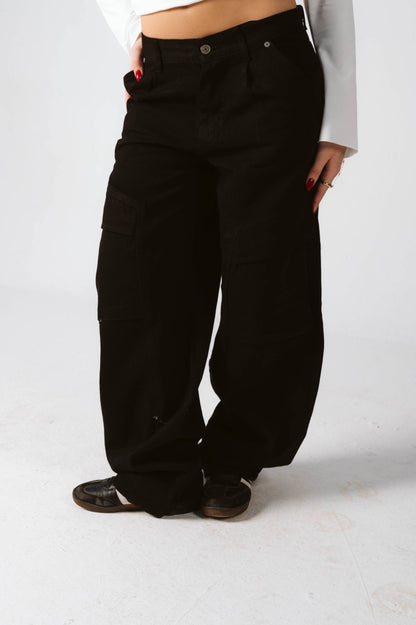 Black cargo jeans