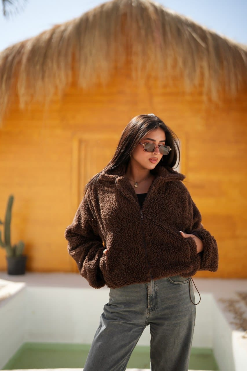 Brown panda jacket one size