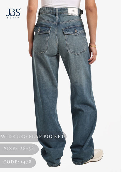 Flap Dirty blue jeans