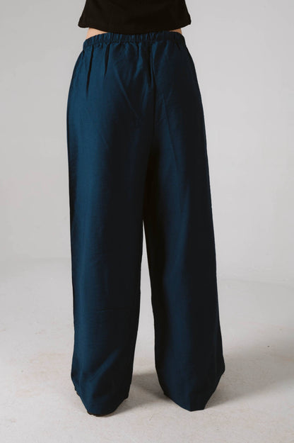 Navy blue linen pants