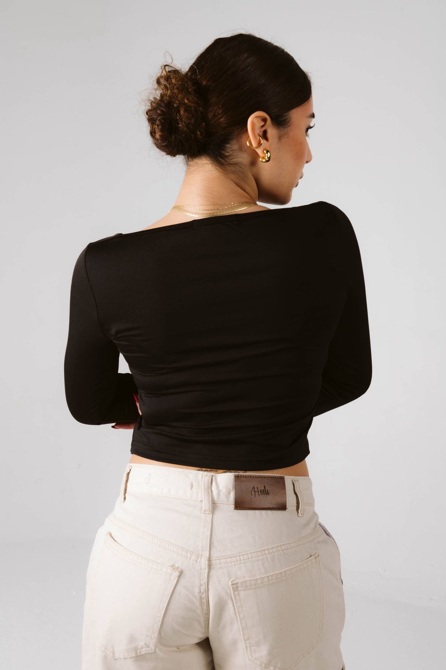 Black one shoulder top