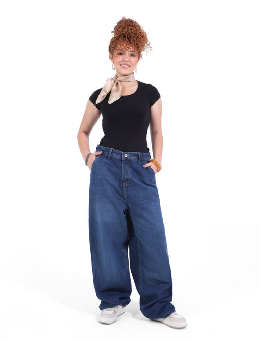 Mega baggy dark blue jeans
