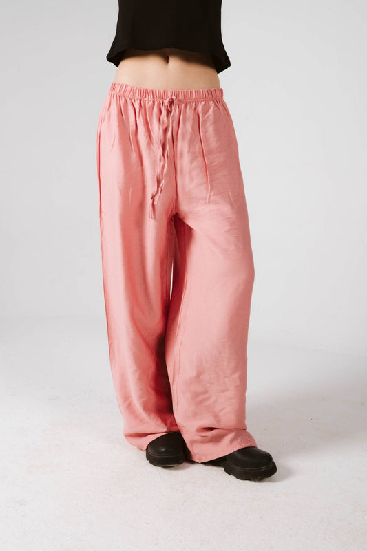Salmon linen pants