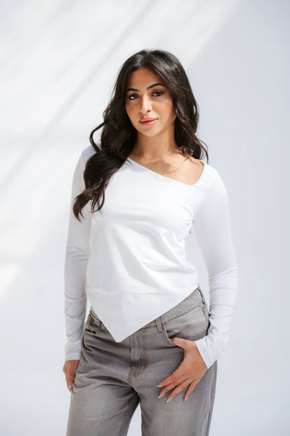White one shoulder top