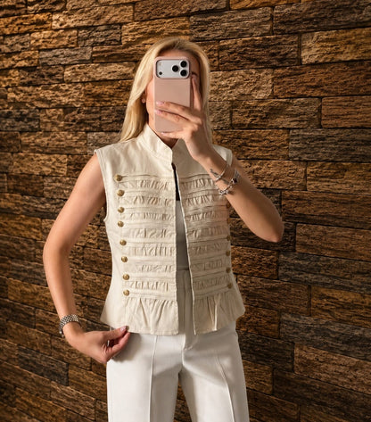 Military Button Vest