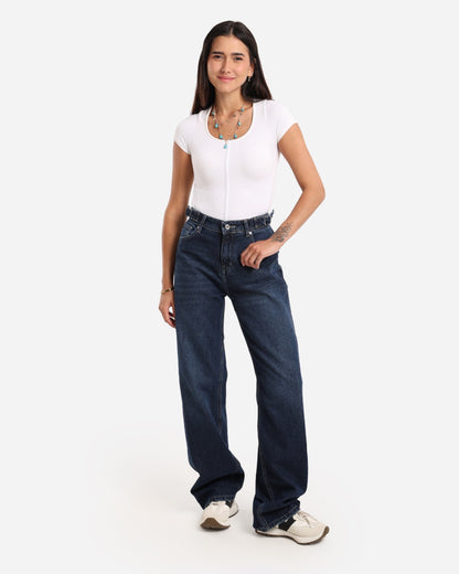 Flap dark blue jeans