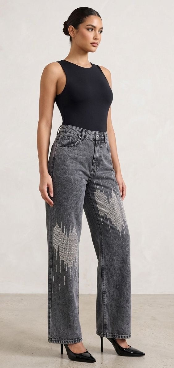 Dark grey classic jeans
