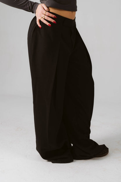 Wide leg black tailored pants free size 60-80kgs