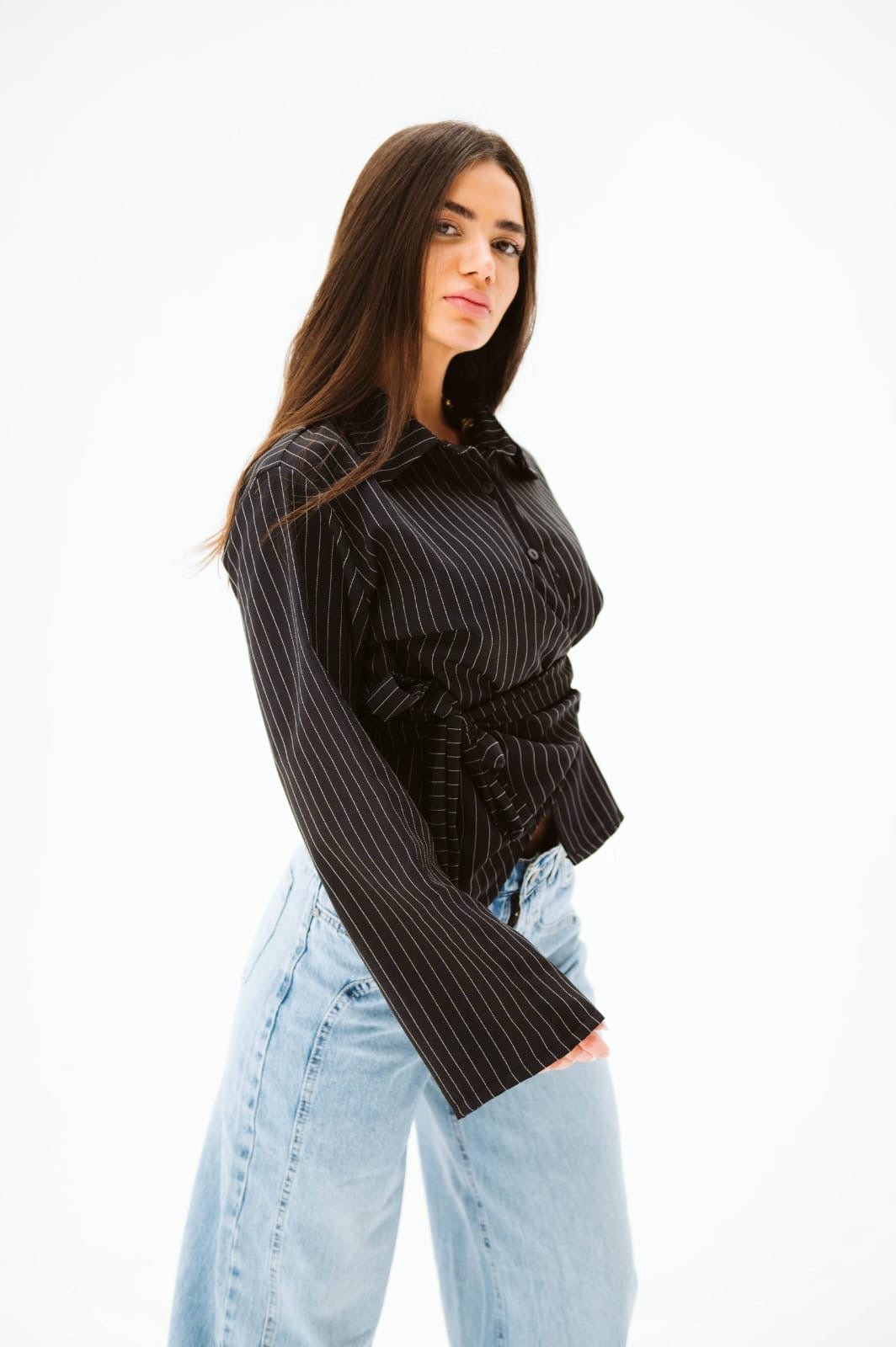 Black buttoned blouse