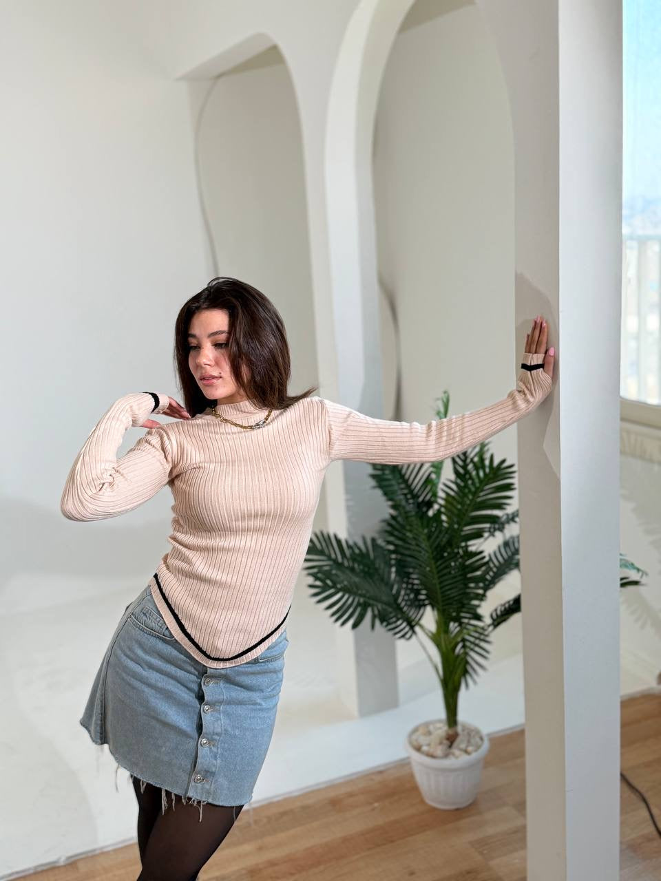 Beige sweater one size for all