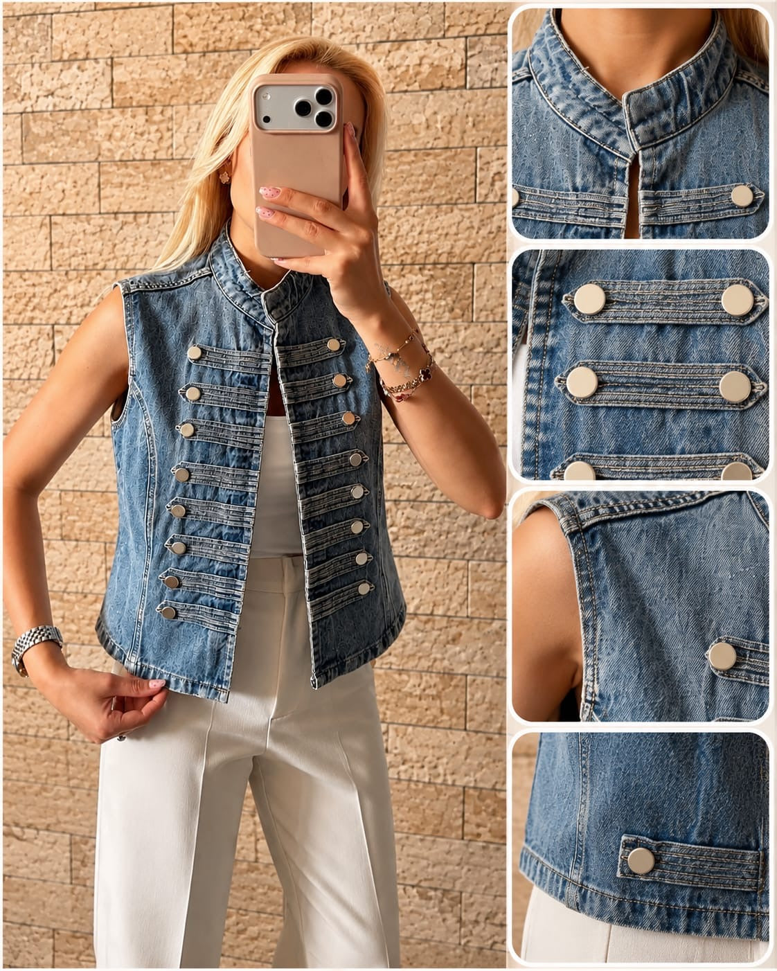 Military Button Vest