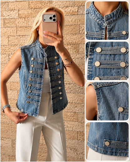 Military Button Vest