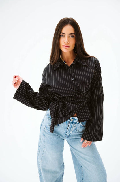 Black buttoned blouse