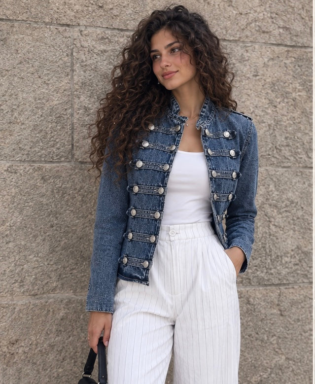 Silver Button Denim Jacket