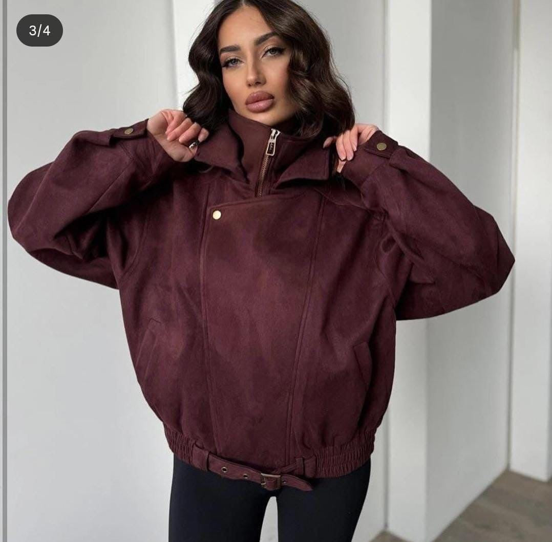 Burgundy spanish leather jacket one size