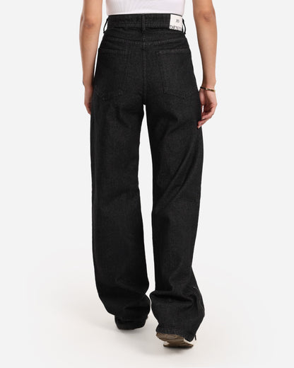 Dark grey wide leg zipper pants