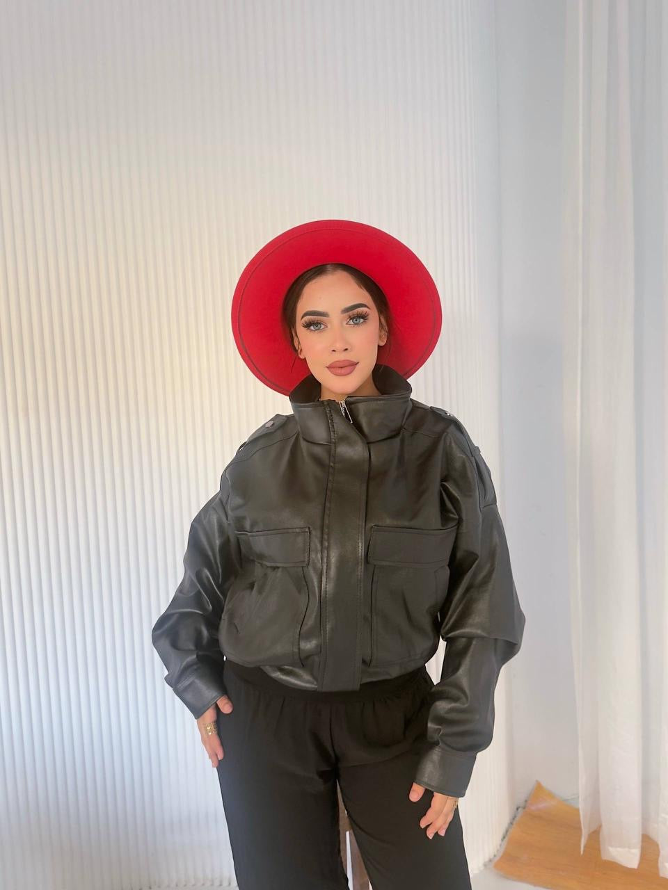 Black leather jacket