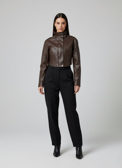 Brown leather jacket