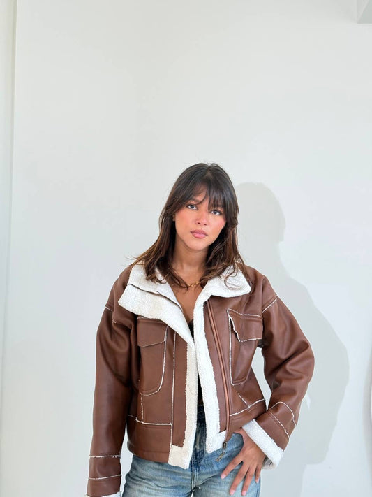 Brown wool jacket one size