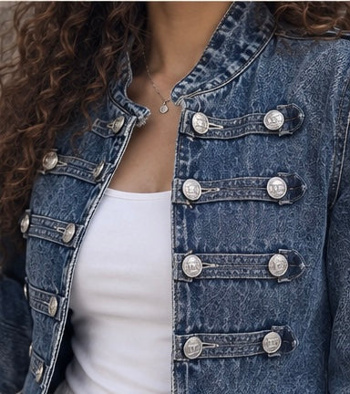 Silver Button Denim Jacket