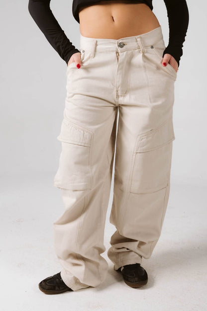 Beige cargo jeans