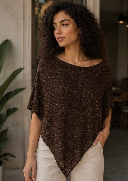 Brown Glimmer Veil Top
