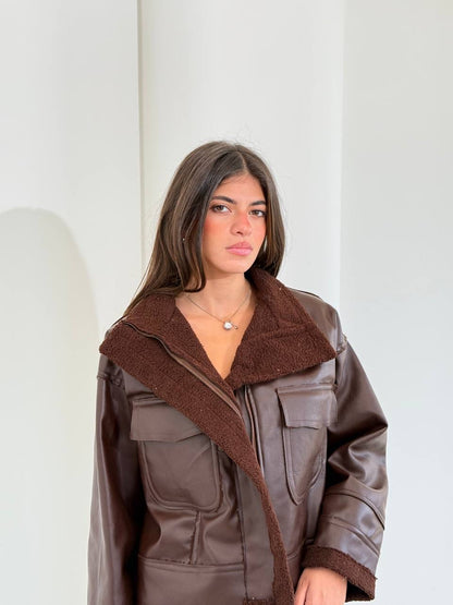 Brown sweden jacket one size