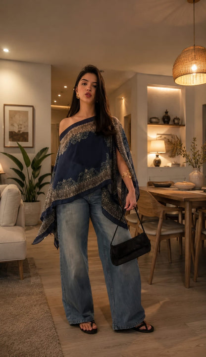 Royal Paisley Chiffon Shawl