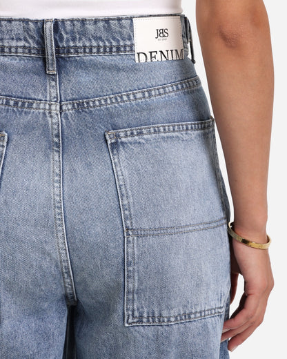 Balloon grey denim pants