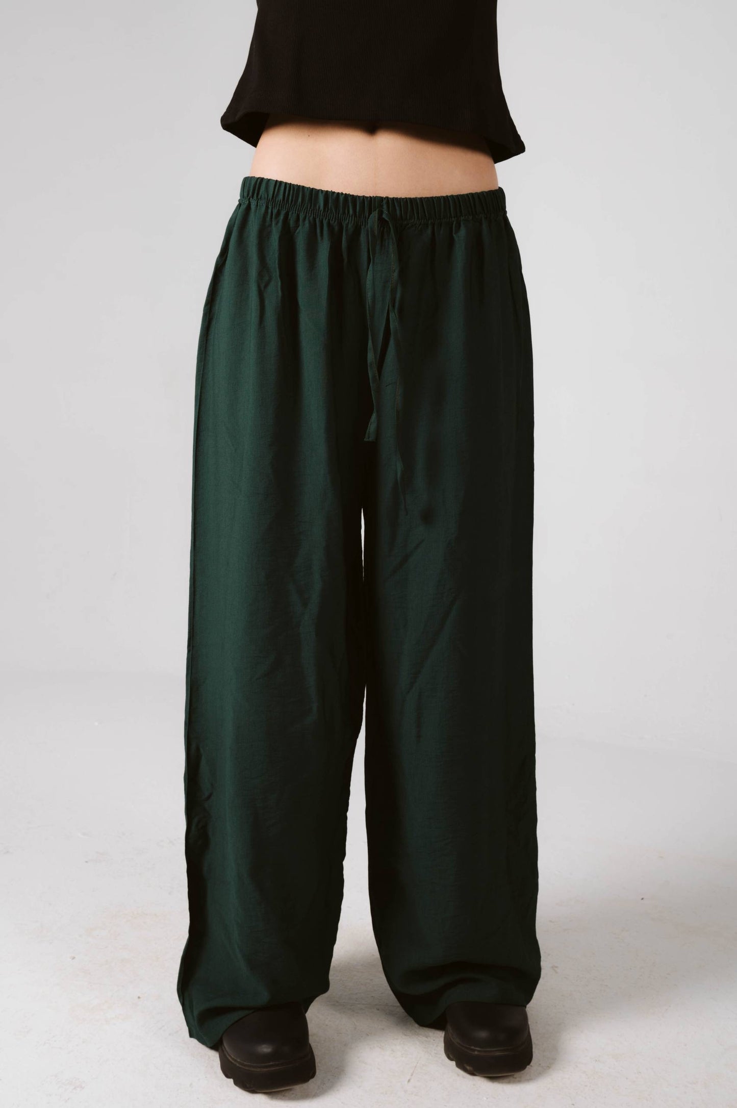 Green linen pants