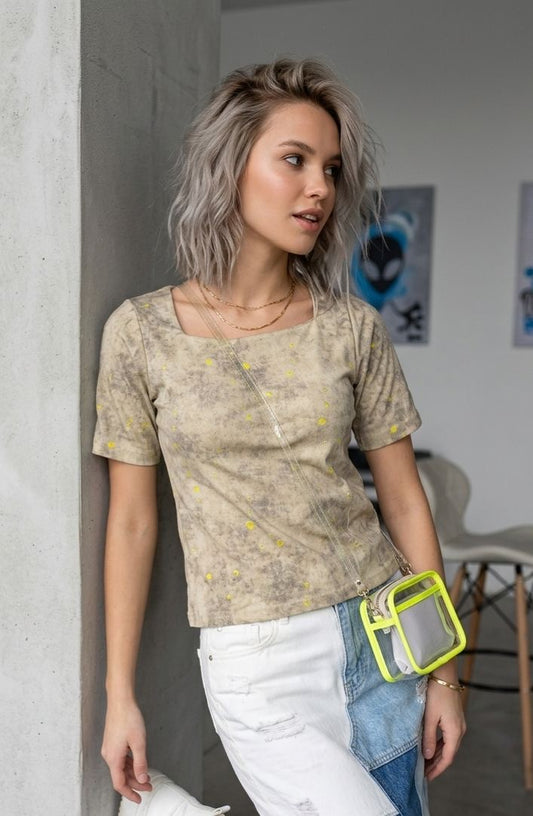 Yellow lasered dots top 2 layered
