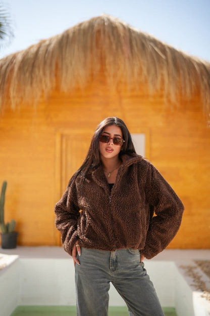 Brown panda jacket one size