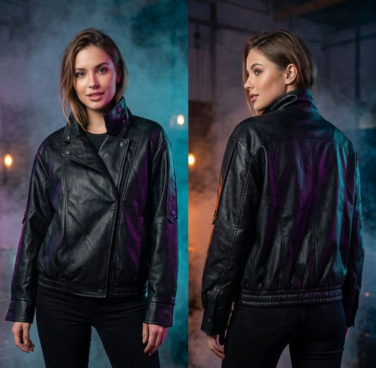 Natural leather black jacket