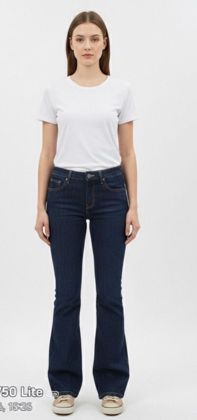 Flare dark blue denim