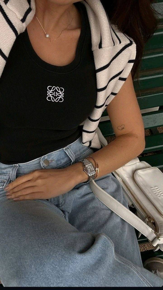 Black tank top one size