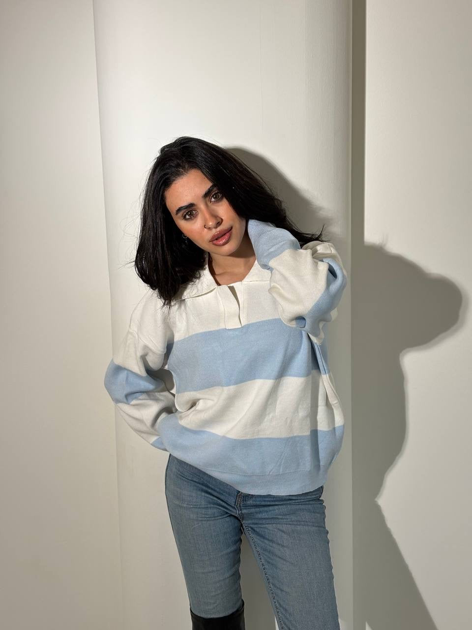 Baby blue and white one size for all