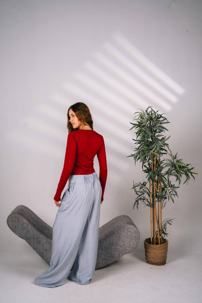 Grey baggy trousers