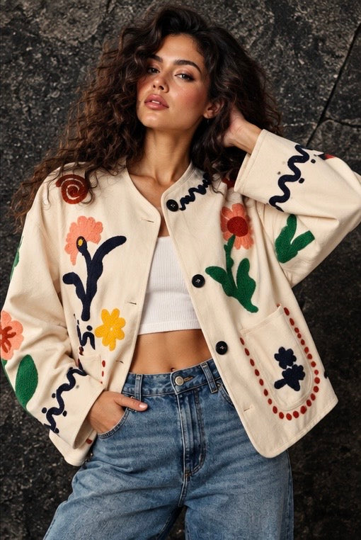 Floral Embroidered Jacket