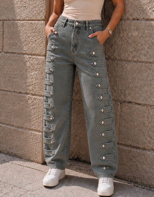 Dirty Blue Urban Strap Balloon Jeans