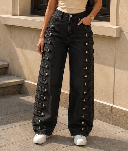 Black Urban Strap Balloon Jeans